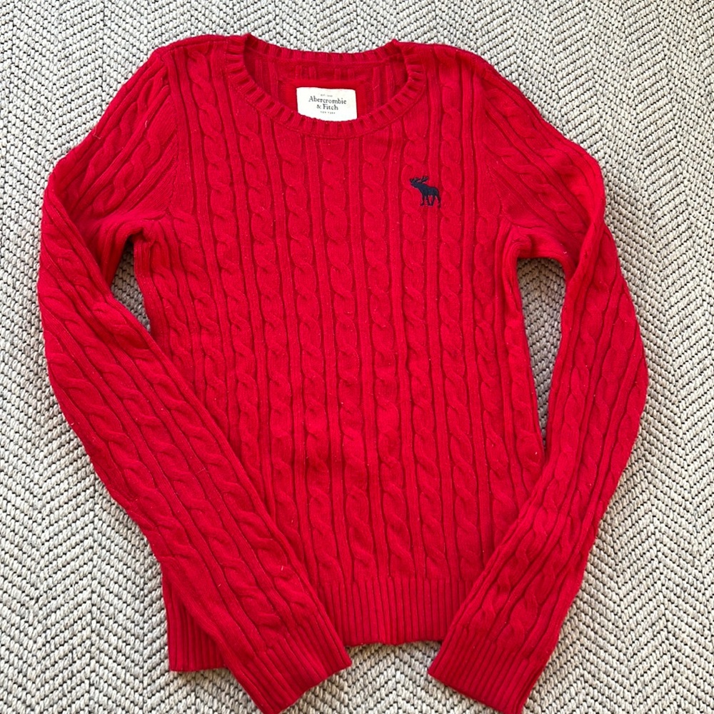 Y2K Abercrombie & Fitch crew cable knit sweater